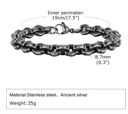 Men's Casual Simple Bracelet Steel Color