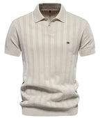 Men's Ribbed Knit Polo Shirt