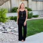 Women's Floral Jumpsuit, Loose Fit Long Pants, Strap Jumpsuit