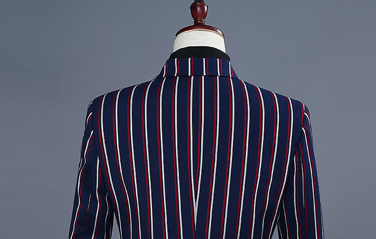 Men's Colorful Double Stripe Tuxedo Suit Set Men's Suits & Tuxedos Unbranded