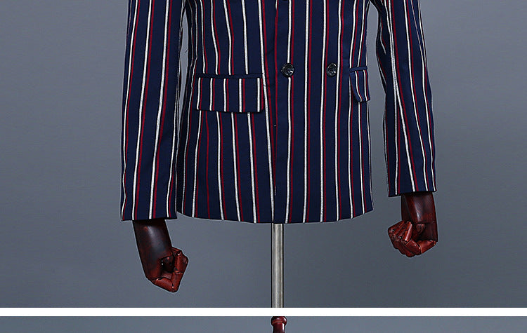 Men's Colorful Double Stripe Tuxedo Suit Set Men's Suits & Tuxedos Unbranded