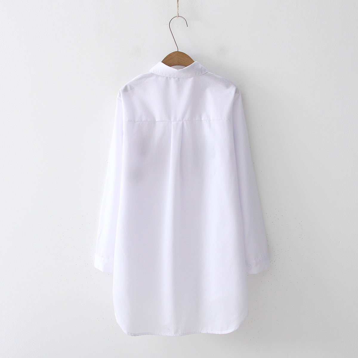 Women's Harajuku Embroidered White Shirt Long Sleeve