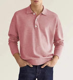 Men's Long Sleeve Button Polo Shirt