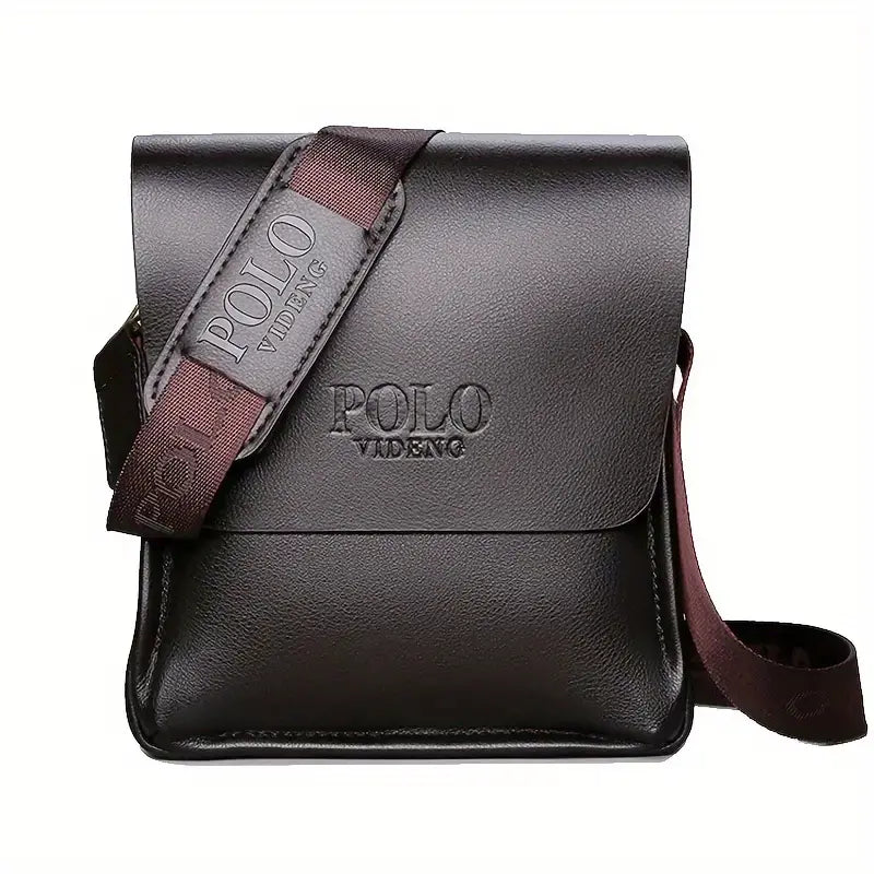 Men's Casual Vertical Leather Crossbody Shoulder Bag