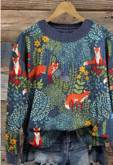Women's Casual Round Neck Sweater