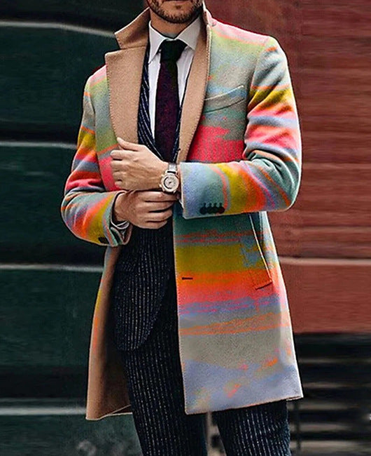 Men's Large Suit Collar Pocket Coat Secondary image