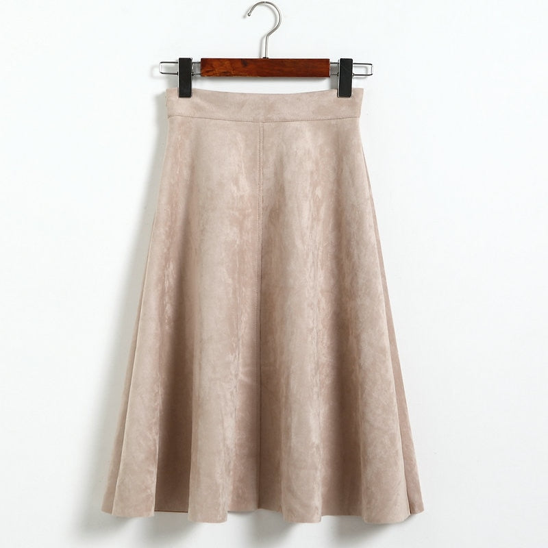 Women's Suede Midi Skirt