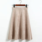 Women's Suede Midi Skirt