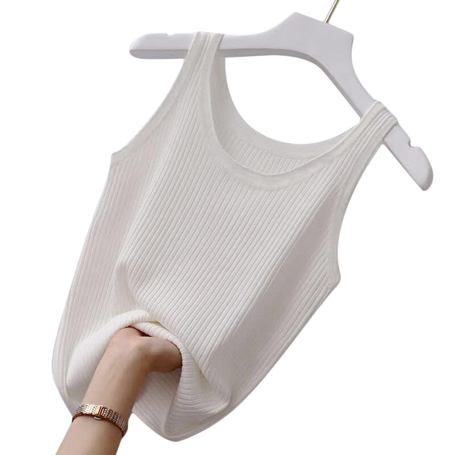 Summer Knitted Sleeveless Women's Slim Vest