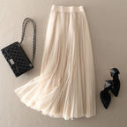 Women's Pleated Mesh Skirt