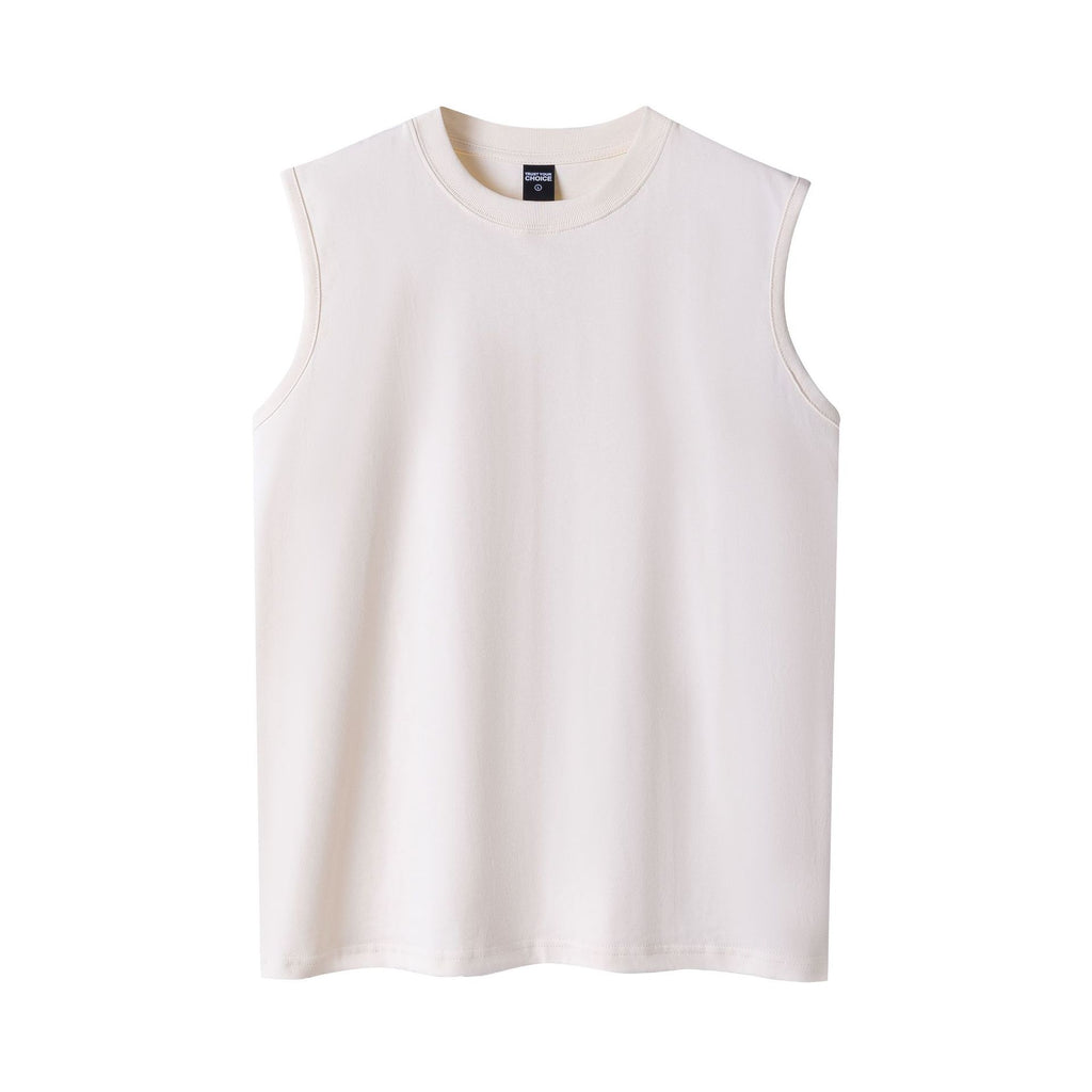 260g Double Yarn Cotton Tank Top for Streetwear Men's Tank Top Unbranded Apricot 3XL