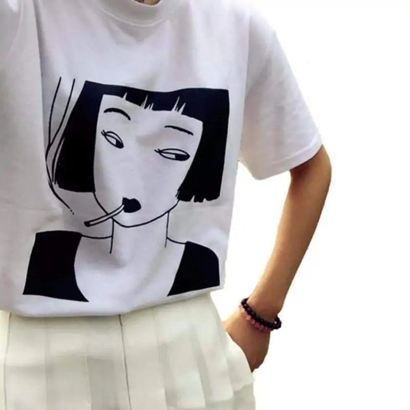 Anime Smoking  Girl Tshirt