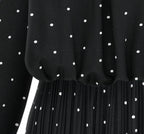 Women's Plus Size Polka Dot Long Sleeve Bohemian Maxi Dress