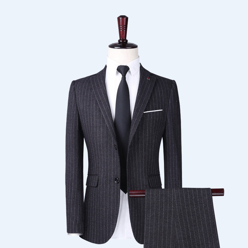 Men's Striped Suit Set for Weddings and Events (2 Pieces) Men's Suits & Tuxedos Unbranded 165 Main image