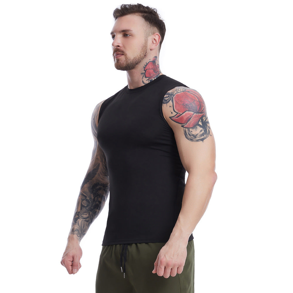 Men's Sleeveless Workout Tank Top - Breathable Quick-Dry Men's Tank Top Unbranded Black L
