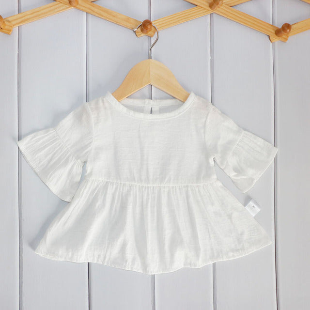 Casual Cotton Flared Sleeve Tops for Girls