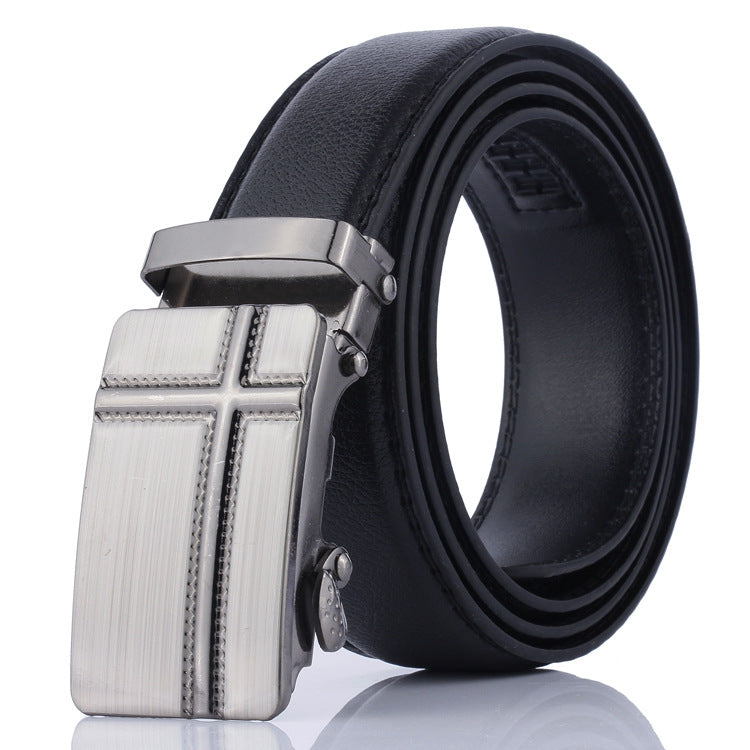 Men's Versatile PU Leather Automatic Buckle Belt