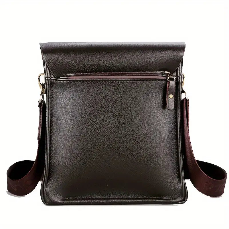 Men's Casual Vertical Leather Crossbody Shoulder Bag