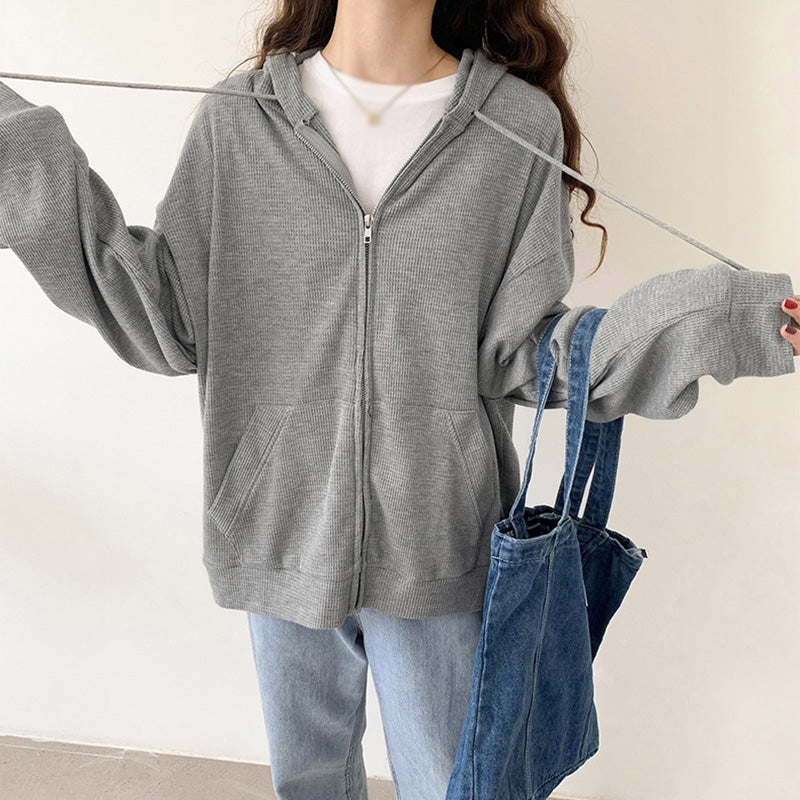 Women's Thermal Cardigan Zip Pullover Sweater