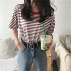 Women's Loose Striped Short Sleeve T Shirt
