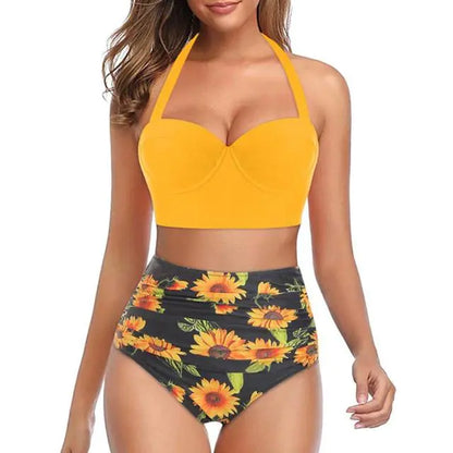 Women's Floral High Waist Bikini Set