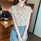Women's Geometric Print Chiffon Shirt ILLUSION CO