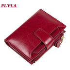 Vintage Genuine Leather Girls Wallet with Zipper