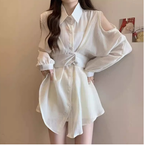 Women's Lapel Halter Shirt Dress
