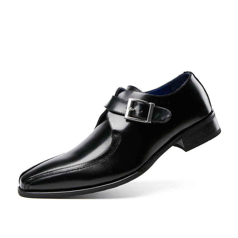 Men's Casual Leather Shoes with Buckle Set