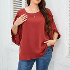 Women's Plus Size Casual Stylish Loose Tops Women's Tops & T-shirt Unbranded Red XL