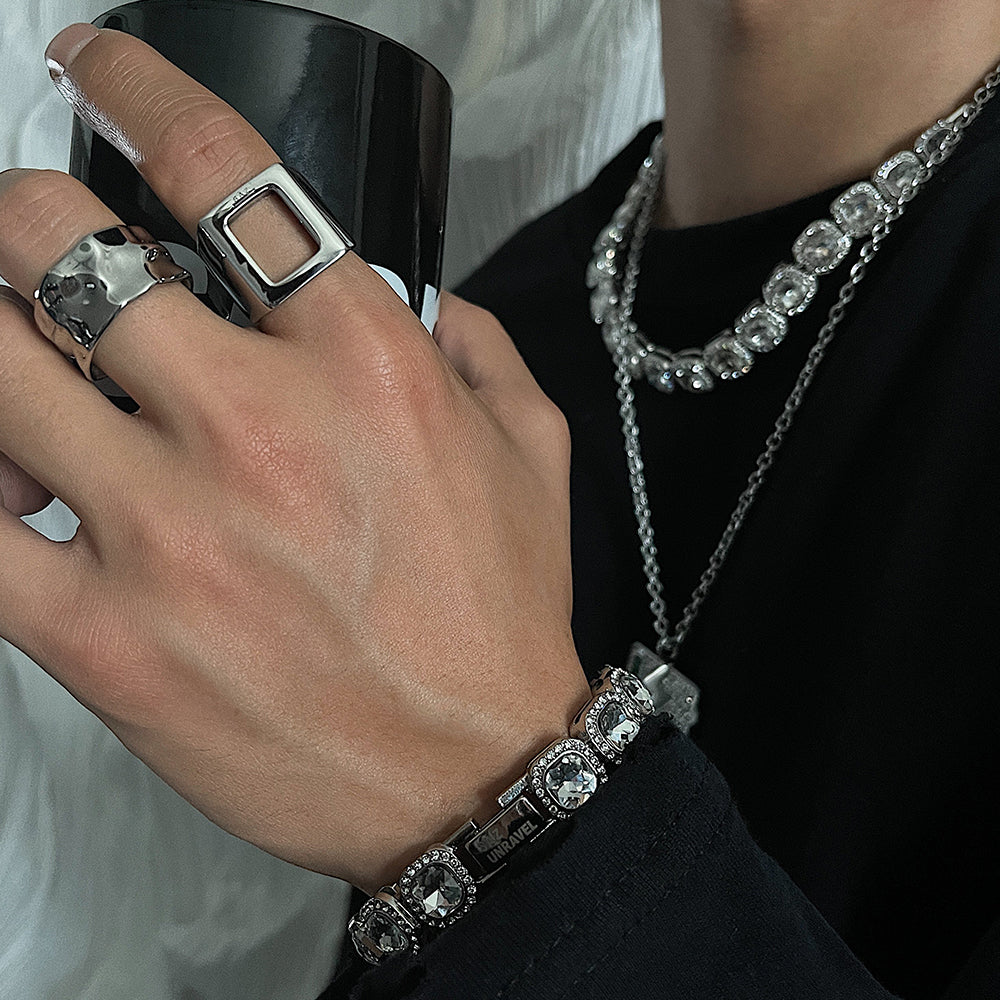 Men's Rock Sugar Diamond Bracelet Men's Bracelet Unbranded
