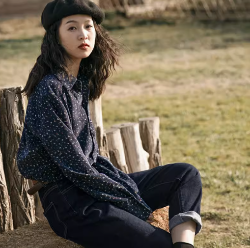 Women's Floral Corduroy Shirt