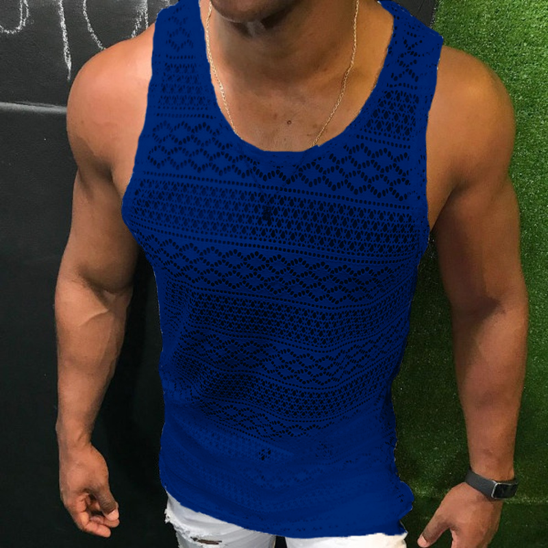 Men's Breathable Polyester Fiber Tank Top for Gym Training