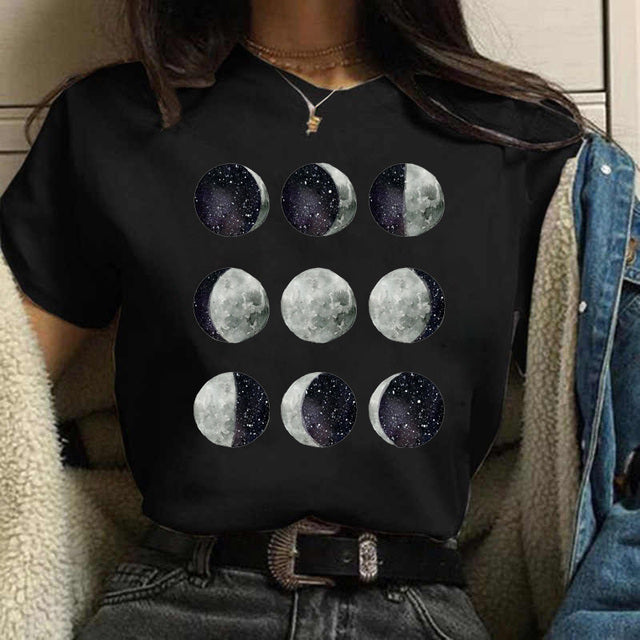 Women's Aesthetic Universe Planets Graphic T Shirt