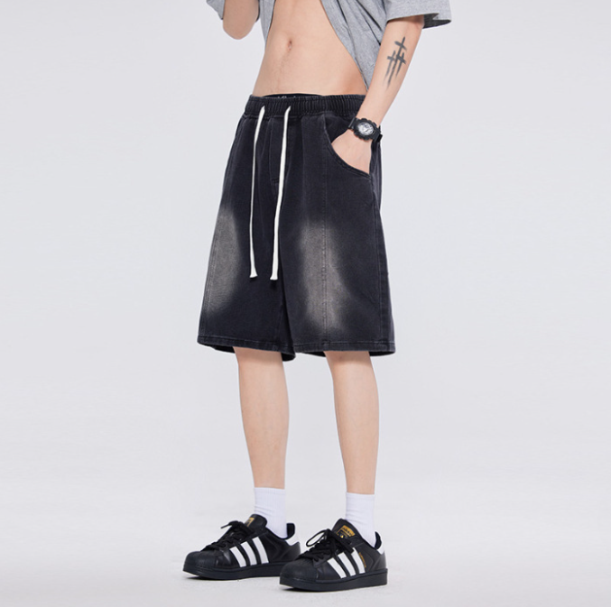 Unisex Worn Denim Shorts