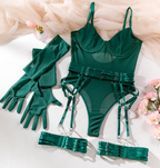 Women's Mesh Stitching Body Shaping Jumpsuit with Strap and Gloves for Women