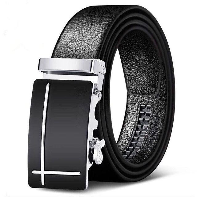 Men's High-Quality Leather Automatic Buckle Belt Secondary image