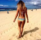 Women's Ribbed Zig Zag Tie Side Bikini