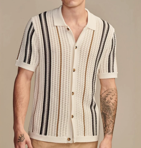 Men's Casual Hollow Knit Polo Shirt Main image