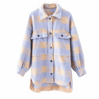 Women's Oversized Plaid Woolen Shirt