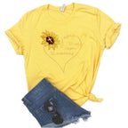 Women's Sunflower Print Casual T Shirt