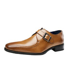 Men's Casual Leather Shoes with Buckle Set