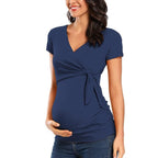 Women's Long Sleeve V Neck Maternity Blouse