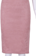 Women's Suede Midi Skirt
