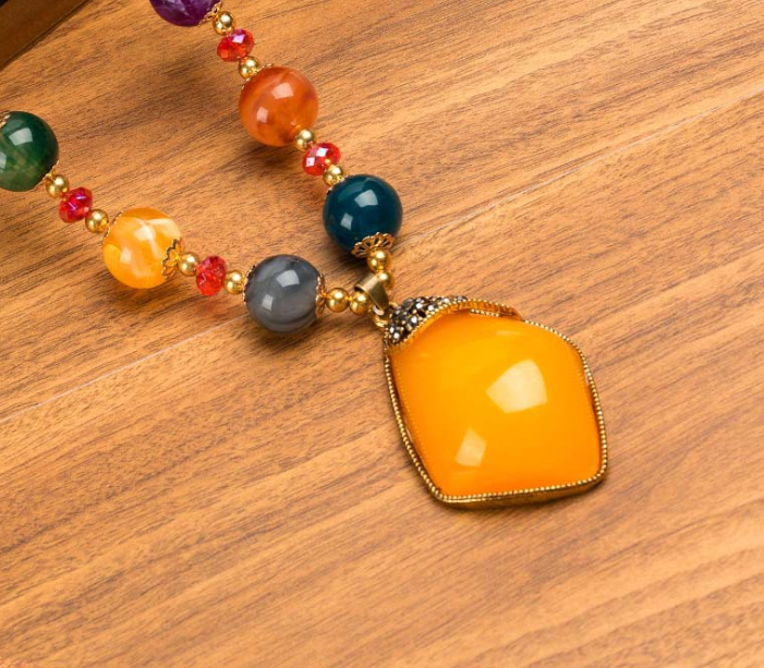 Long Sweater Necklace with Versatile Beads