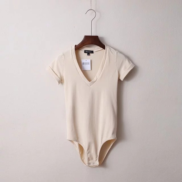 Women's Sexy Cross V Neck Slim Fit Short Jumpsuit for Women
