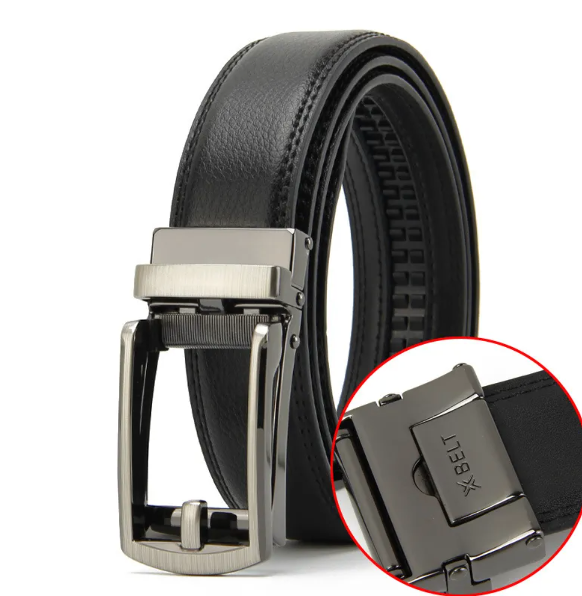 Men's Genuine Leather Automatic Buckle Belt