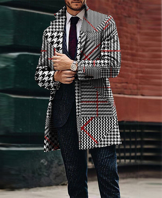 Men's Large Suit Collar Pocket Coat