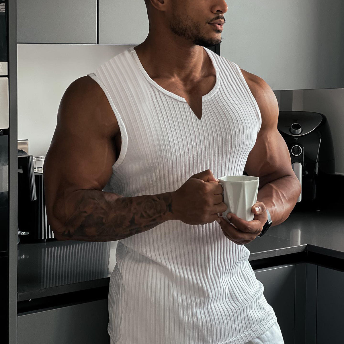 Men's Summer Knitted Striped Fitness Tank Top Main image