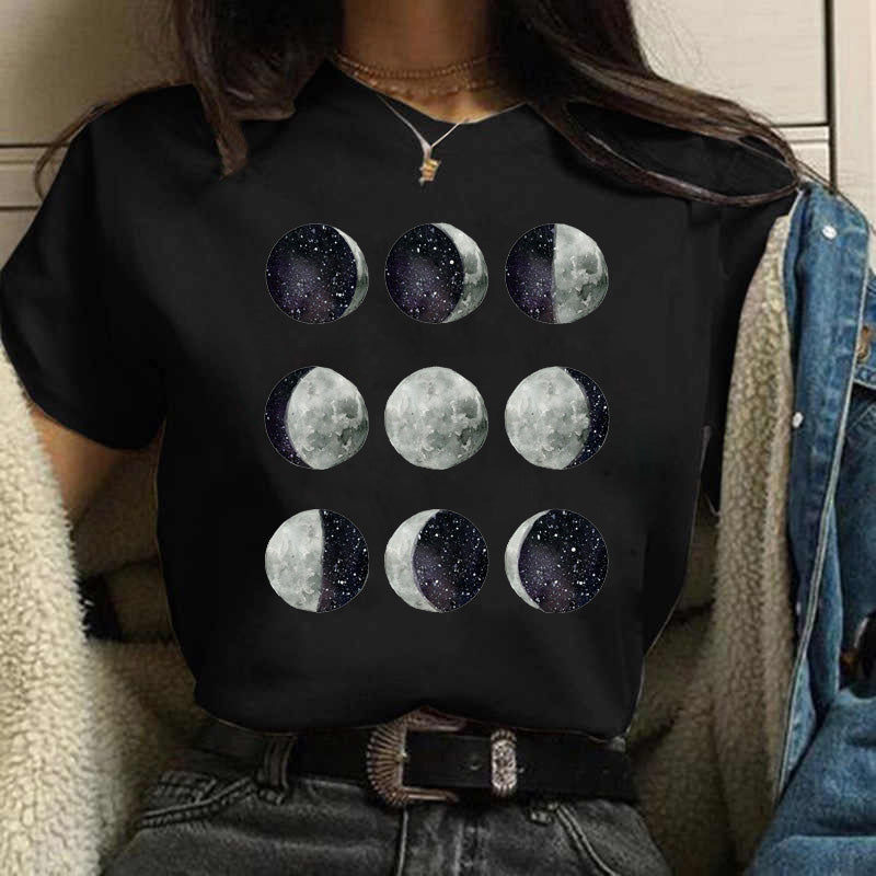 Women's Aesthetic Universe Planets Graphic T Shirt